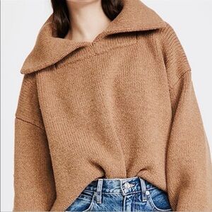 Alexander Wang Split Collar Brown Sweater